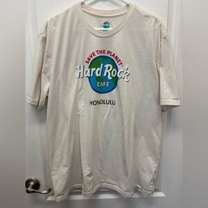 Hard Rock Cafe HONOLULU Cream Tee Shirt w/Save the Earth Design Size XXL